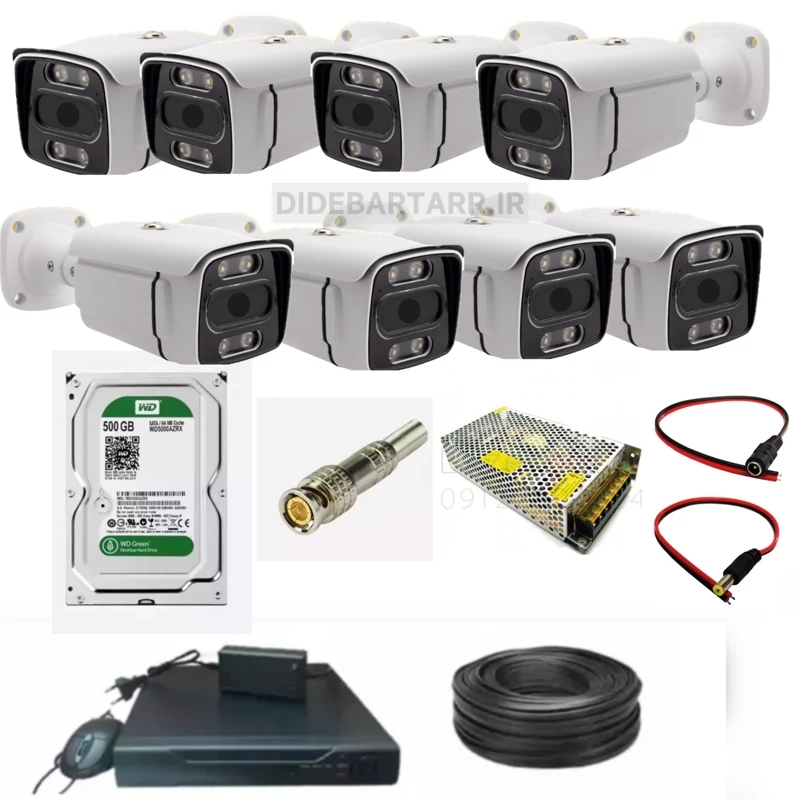 پک 8 عدد دوربین مداربسته SONY HD دید شب رنگی(پس کرایه)