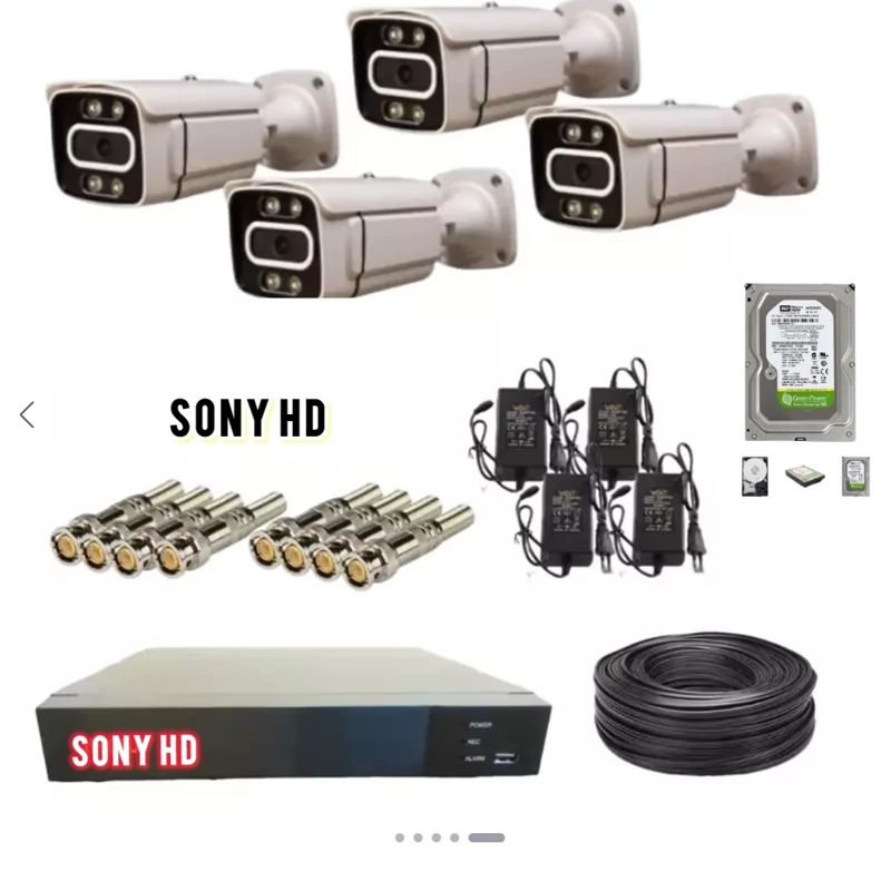 پک کامل 4 عدد دوربین مداربسته  فول کالر SONY HD
