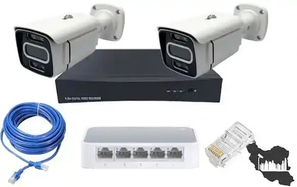 پکیج دوربین مداربسته IP چهار عددی دید در شب رنگی اقتصادی1