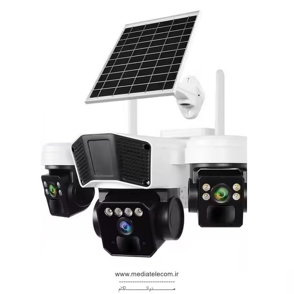 دوربین 4G سیم کارتی 3 لنزه IP با پنل خورشیدی AVO