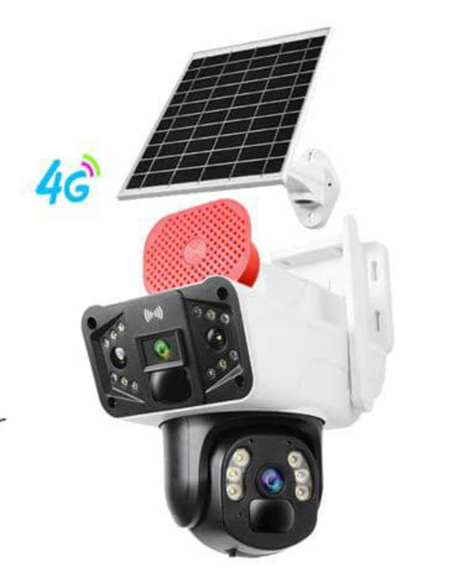 دوربین اسپید دام خورشیدی سیمکارتی مدل TP33 دو لنز O-KAM PRO بدون محدودیت در اپراتور با سرعت بالا(سفید) سرور داخلی