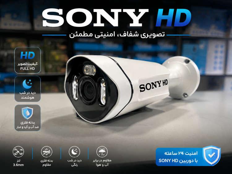 پک ۴تایی دوربین مداربسته SONY HD با تمام لوازم